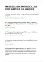 PMK EE E6 CAREER INFORMATION FINAL&NewLine;PAPER QUESTIONS AND SOLUTIONS