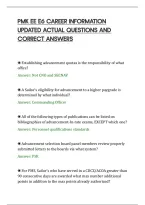 PMK EE E6 CAREER INFORMATION&NewLine;UPDATED ACTUAL QUESTIONS AND&NewLine;CORRECT ANSWERS