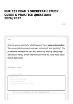 NUR 333 EXAM 2 SHEREPATH STUDY GUIDE & PRACTICE QUESTIONS 2026&sol;2027