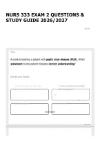 NURS 333 EXAM 2 QUESTIONS & STUDY GUIDE 2026&sol;2027