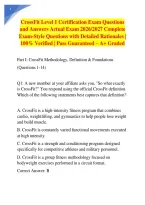 CrossFit Level 1 Certification Exam Questions and Answers Actual Exam 2026&sol;2027 Complete Exam-Style Questions with Detailed Rationales &vert; 100&percnt; Verified &vert; Pass Guaranteed &ndash; A&plus; Graded