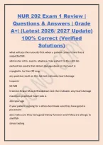 NUR 202 Exam 1 Review &vert;&NewLine;Questions & Answers &vert; Grade&NewLine;A&plus;&vert; &lpar;Latest 2026&sol; 2027 Update&rpar;&NewLine;100&percnt; Correct &lpar;Verified&NewLine;Solutions&rpar;&NewLine;what will you the nurse do first when a patient comes in and has a&NewLine;suspected MI&period;&NewLine;administer nitro&comma; aspirin&comma; ateplase&comma; take patient 
