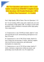  BLS Test Questions and Answers AHA Latest Update Actual Exam 2026&sol;2027 Complete Exam-Style Questions with Detailed Rationales &vert; 100&percnt; Verified &vert; Pass Guaranteed &ndash; A&plus; Graded