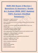 NUR 202 Exam 2 Review &vert;&NewLine;Questions & Answers &vert; Grade&NewLine;A&plus;&vert; &lpar;Latest 2026&sol; 2027 Update&rpar;&NewLine;100&percnt; Correct &lpar;Verified&NewLine;Solutions&rpar;&NewLine;Spontaneous--> negative pressure&NewLine;Ventilation --> positive pressure&NewLine;What is the difference in pressure during spontaneous &lpar;nor