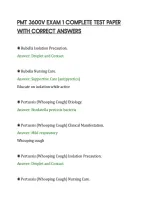 PMT 3600V EXAM 1 COMPLETE TEST PAPER&NewLine;WITH CORRECT ANSWERS
