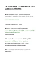 PMT 3600V EXAM 1 COMPREHENSIVE STUDY&NewLine;GUIDE WITH SOLUTIONS