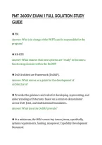 PMT 3600V EXAM 1 FULL SOLUTION STUDY&NewLine;GUIDE