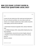 NSG 333 EXAM 3 STUDY GUIDE & PRACTICE QUESTIONS 2026&sol;2027