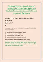 NSG 300 Exam 3 &vert; Foundations of &NewLine;Nursing &vert; GCU 2026&sol;2027 Q&A 150 &NewLine;Original Practice Questions with Correct &NewLine;Answers & Rationales