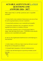 ACEABLE AGENT EXAM &NewLine;QUESTIONS AND &NewLine;ANSWERS 2026 - 2027