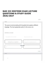 NUR 333 MIDTERM EXAM LECTURE QUESTIONS & STUDY GUIDE 2026&sol;2027