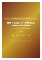 EPIC Training Test &lpar;2026&rpar; Exam Questions and Answers &vert; Solved 100&percnt; Correct &vert; Verified Study Guide