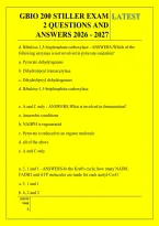 GBIO 200 STILLER EXAM &NewLine;2 QUESTIONS AND &NewLine;ANSWERS 2026 - 2027 