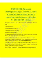 NURS 5315 Advance&NewLine;Pathophysiology - Exam 3 - UTA&NewLine;EXAM GUARANTEED PASS &excl;&excl;&NewLine;questions and answers Graded&NewLine;A&plus; 2026&sol;2027 edition&NewLine;Mitral Valve Stenosis - - Characterized by NARROWING of mitral&NewLine;valve&NewLine;- Normal is 4-6 cm&NewLine;-Narrowed is less than 2&period;5 cm&NewLine;- Cau