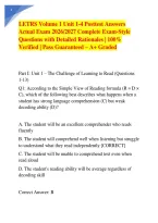  LETRS Volume 1 Unit 1-4 Posttest Answers Actual Exam 2026&sol;2027 Complete Exam-Style Questions with Detailed Rationales &vert; 100&percnt; Verified &vert; Pass Guaranteed &ndash; A&plus; Graded