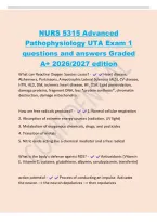 NURS 5315 Advanced&NewLine;Pathophysiology UTA Exam 1&NewLine;questions and answers Graded&NewLine;A&plus; 2026&sol;2027 edition&NewLine;What can Reactive Oxygen Species cause&quest; - Heart disease&comma;&NewLine;Alzheimers&comma; Parkinsons&comma; Amyotrophic Lateral Sclerosis &lpar;ALS&rpar;&comma; CV disease&comma;&NewLine;HTN&comma; HLD&comma; DM&comma; ischemic 