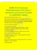 NURS 5315 Advanced&NewLine;Pathophysiology UTA Exam 1&NewLine;questions and answers Graded&NewLine;A&plus; 2026&sol;2027 edition&NewLine;What can Reactive Oxygen Species cause&quest;&NewLine;Heart disease&comma; Alzheimers&comma; Parkinsons&comma; Amyotrophic Lateral Sclerosis&NewLine;&lpar;ALS&rpar;&comma; CV disease&comma; HTN&comma; HLD&comma; DM&comma; ischemic he