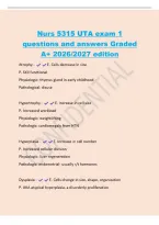 Nurs 5315 UTA exam 1&NewLine;questions and answers Graded&NewLine;A&plus; 2026&sol;2027 edition&NewLine;Atrophy - E&period; Cells decrease in size&NewLine;P&period; Still functional&NewLine;Physiologic&colon; thymus gland in early childhood&NewLine;Pathological&colon; disuse&NewLine;Hypertrophy - E&period; Increase in ce