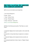 PRO TOOLS 110 ACTUAL TEST QUESTIONS&NewLine;WITH COMPLETE ANSWER KEY