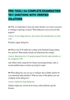 PRO TOOLS 110 COMPLETE EXAMINATION&NewLine;TEST QUESTIONS WITH VERIFIED&NewLine;SOLUTIONS