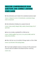 PROCORE COMPREHENSIVE EXAM&NewLine;QUESTIONS AND CORRECT ANSWERS&NewLine;STUDY GUIDE&NewLine;