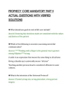 PROPHECY CORE MANDATORY PART II&NewLine;ACTUAL QUESTIONS WITH VERIFIED&NewLine;SOLUTIONS