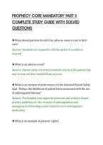 PROPHECY CORE MANDATORY PART II&NewLine;COMPLETE STUDY GUIDE WITH SOLVED&NewLine;QUESTIONS