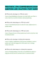 PROSTHETIC CPM COMPREHENSIVE EXAM&NewLine;QUESTIONS AND SOLUTIONS STUDY GUIDE