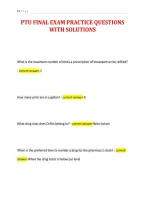 PTU FINAL EXAM PRACTICE QUESTIONS&NewLine;WITH SOLUTIONS