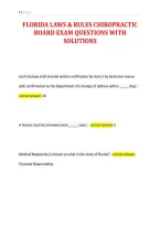 FLORIDA LAWS & RULES CHIROPRACTIC&NewLine;BOARD EXAM QUESTIONS WITH&NewLine;SOLUTIONS
