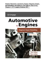 Solution Manual for Automotive Engines&colon; Diagnosis&comma; Repair&comma; and Rebuilding 9th Edition by Tim Gilles & Tim LeVan &vert; Chapters 1&ndash;19 &vert; Complete Solutions 2027