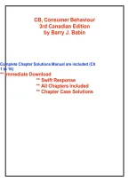 Consumer Behaviour 3rd Canadian Ed Barry J&period; Babin Solutions Manual Ch&period; 1-16