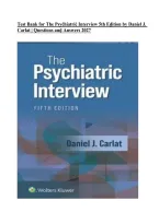 Test Bank for The Psychiatric Interview&comma; 5th Edition by Daniel J&period; Carlat &vert; Questions & Answers 2027&NewLine;