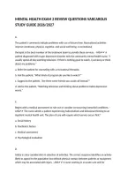 MENTAL HEALTH EXAM 2 REVIEW QUESTIONS VARCAROLIS STUDY GUIDE 2026&sol;2027