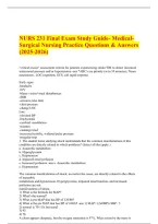 NURS 231 Final Exam Study Guide- Medical-Surgical Nursing Practice Questions & Answers &lpar;2025-2026&rpar;&period;pdf&NewLine;&NewLine;