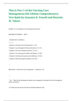 Nursing Case Management 6th Edition Comprehensive Test Bank by Suzanne K&period; Powell and Hussein M&period; Tahan Case Management Care Coordination Patient Assessment Care Planning Discharge Planning Utilization Management Quality Improvement Patient Advocacy Interdi