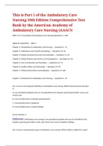Nursing 10th Edition Comprehensive Test Bank by the American Academy of Ambulatory Care Nursing Patient Assessment Clinical Decision Making Care Planning Health Promotion Disease Prevention Patient Education Chronic Disease Management Medication Managemen