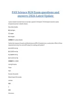 PAX Science NLN Exam questions and answers 2026 Latest Update  