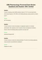 CMS Pharmacology Proctored Exam Review&NewLine;Questions and Answers 100&percnt; Verified