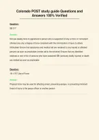 Colorado POST study guide Questions and&NewLine;Answers 100&percnt; Verified