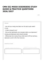 CMN 552 MOOD DISORDERS STUDY GUIDE & PRACTICE QUESTIONS 2026&sol;2027