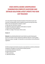 IOWA DENTAL BOARD JURISPRUDENCE &NewLine;EXAMINATION COMPLETE QUESTIONS AND &NewLine;DETAILED SOLUTIONS LATEST UPDATE THIS YEAR &NewLine;JUST RELEASED