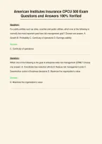American Institutes Insurance CPCU 500 Exam&NewLine;Questions and Answers 100&percnt; Verified