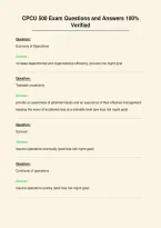 CPCU 500 Exam Questions and Answers 100&percnt;&NewLine;Verified