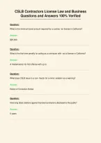 CSLB Contractors License Law and Business&NewLine;Questions and Answers 100&percnt; Verified