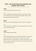 CSLB - Law and Business Exam Questions and&NewLine;Answers 100&percnt; Verified
