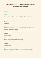 CSLB LAW TEST EXAMPLES Questions and&NewLine;Answers 100&percnt; Verified