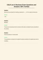 CSLB Law & Business Exam Questions and&NewLine;Answers 100&percnt; Verified