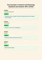 Key Concepts in Anatomy and Physiology&NewLine;Questions and Answers 100&percnt; Verified