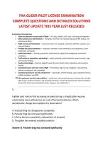 FAA GLIDER PILOT LICENSE EXAMINATION &NewLine;COMPLETE QUESTIONS AND DETAILED SOLUTIONS &NewLine;LATEST UPDATE THIS YEAR JUST RELEASED 